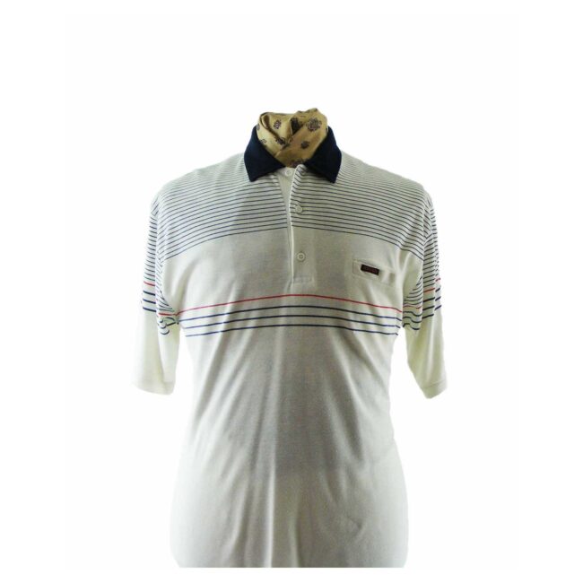 Shiwi Pinstriped White polo shirt - M