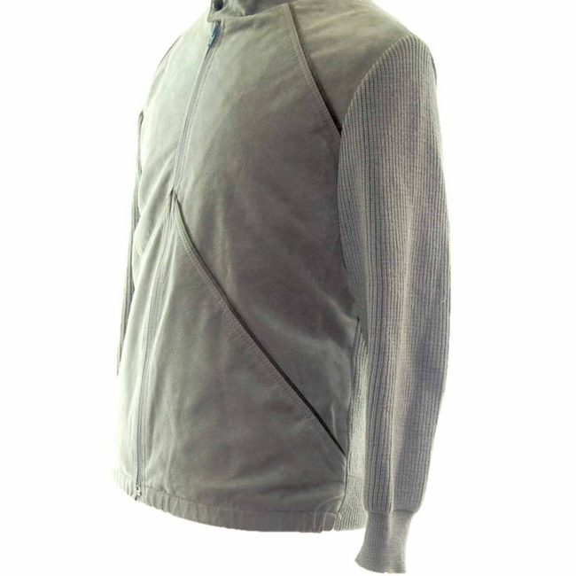 80s Green Suede Mens Zip Cardigan - M - Image 3