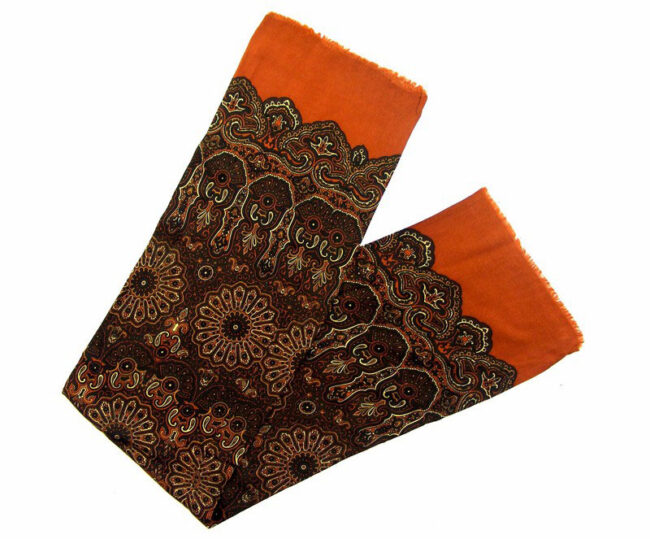 60s Brown Geometric Print Scarf - Image 3
