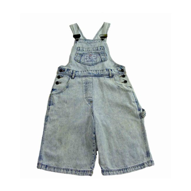 Snow Wash Cropped Dungarees - 10