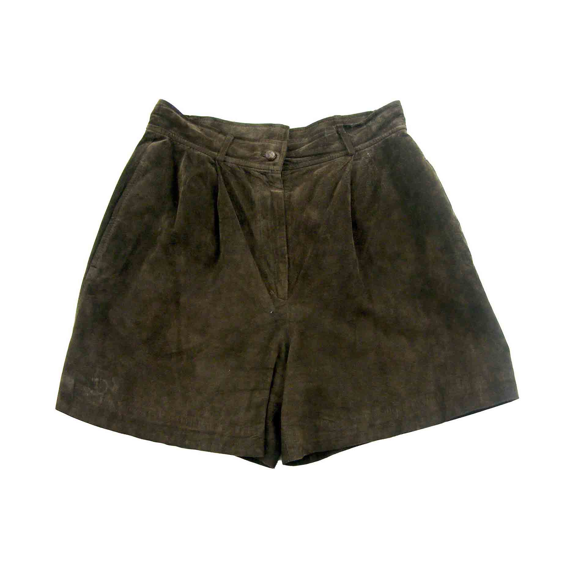 Dark brown Suede shorts - 12