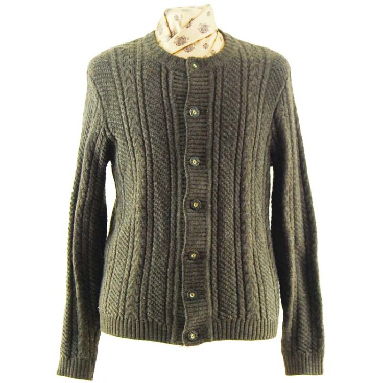 Vintage Brown Cable Knit Sweater