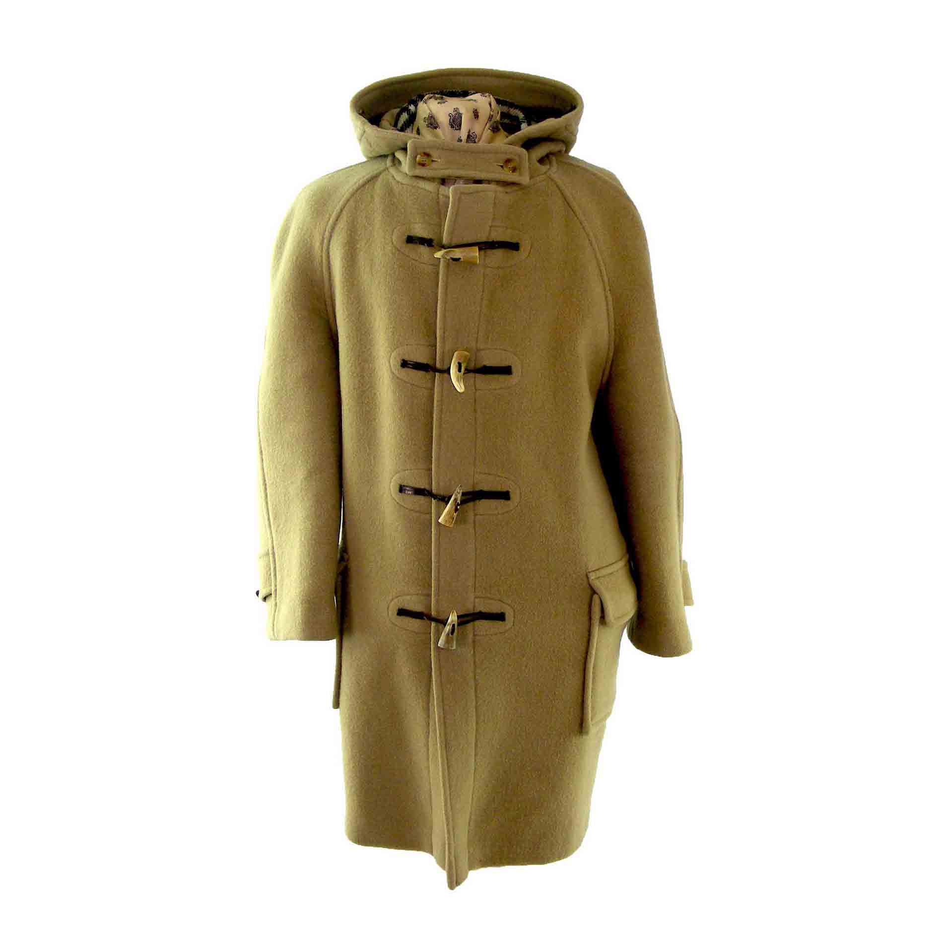 Vintage Burberry duffle Coat with hood & toggles - Blue 17 Vintage Clothing