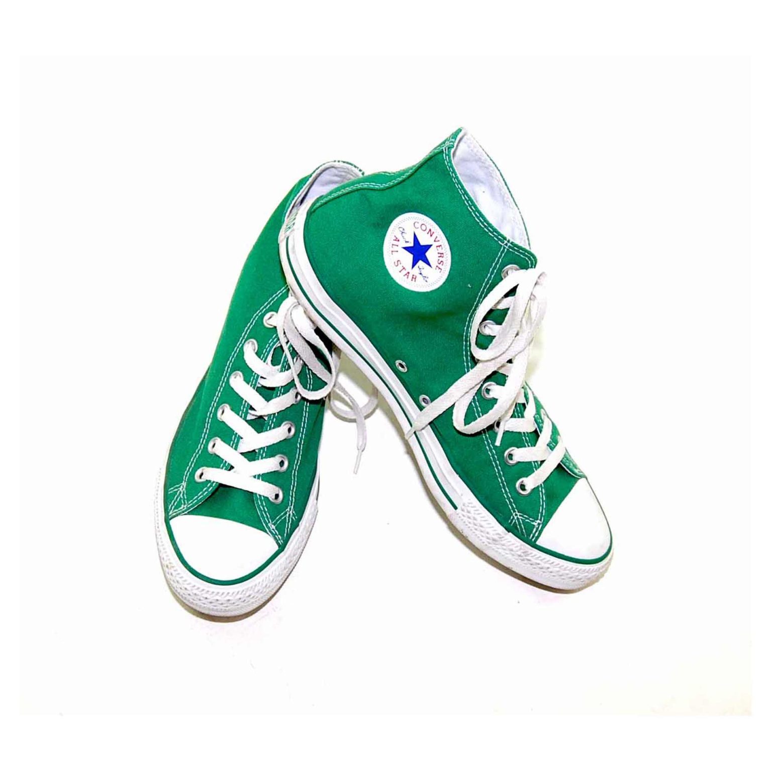 Vintage Green Converse All Star High Tops - 9.5 - Blue 17 Vintage Clothing