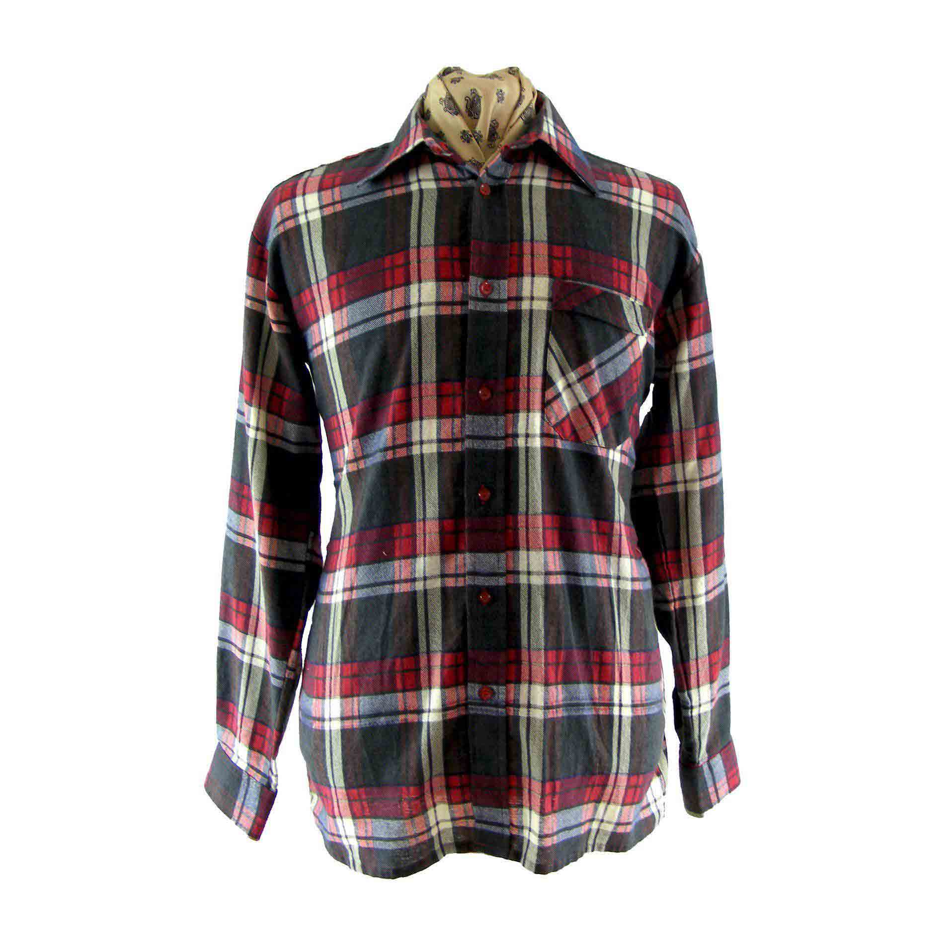 Vintage Plaid Shirt - Blue 17 Vintage Clothing