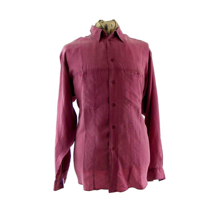 Vintage mens 90s silk shirt