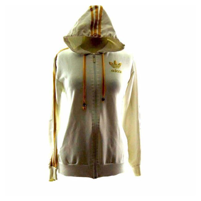 White Adidas Hoodie - M