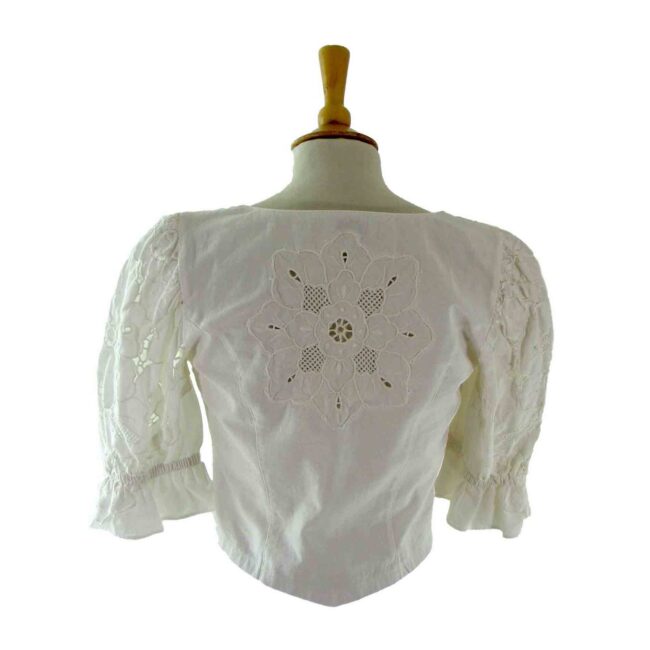 White Cotton Lace Blouse - Image 2