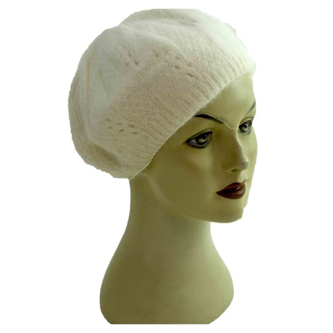 White Mohair Beret