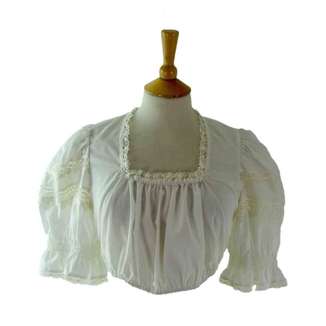 White Cropped Cotton Blouse
