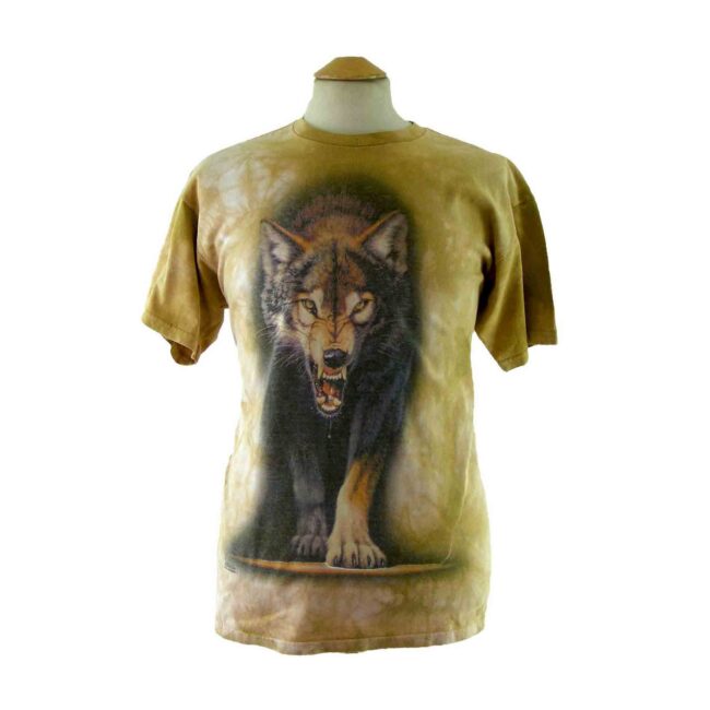 Wolf Print Tie Dye T shirt