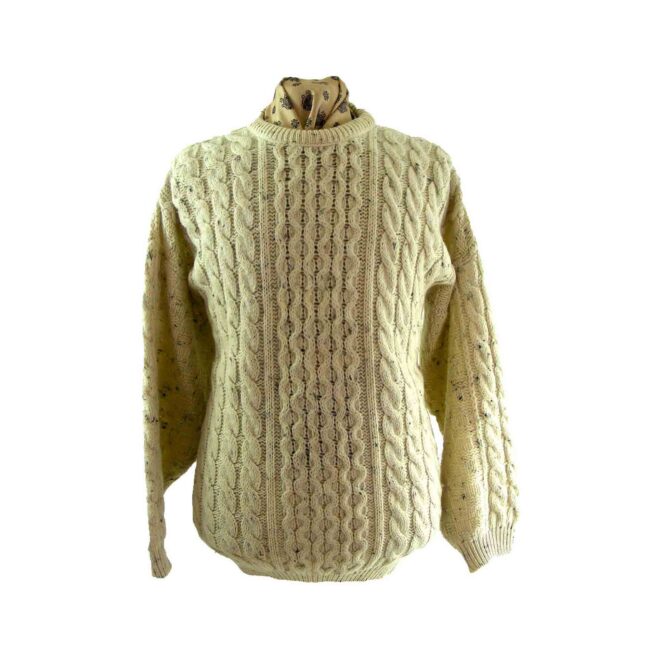 Wool cable knit sweater