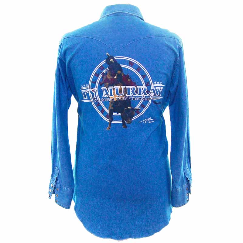 Wrangler Denim Western Shirt - L - Blue 17 Vintage Clothing