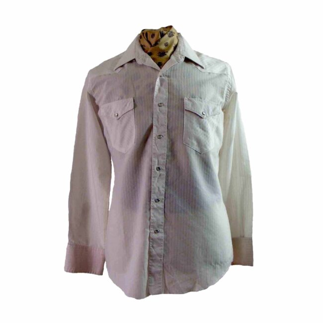 Wrangler Striped Off White Western Shirt - M