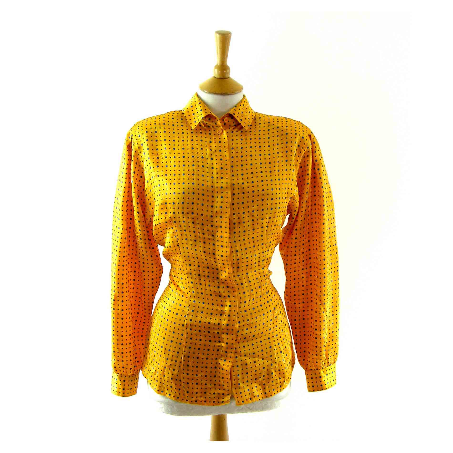 Yellow polka dot blouse