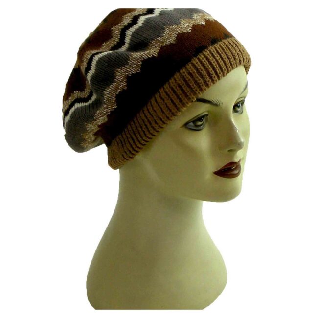Zig Zag Patterned Beret