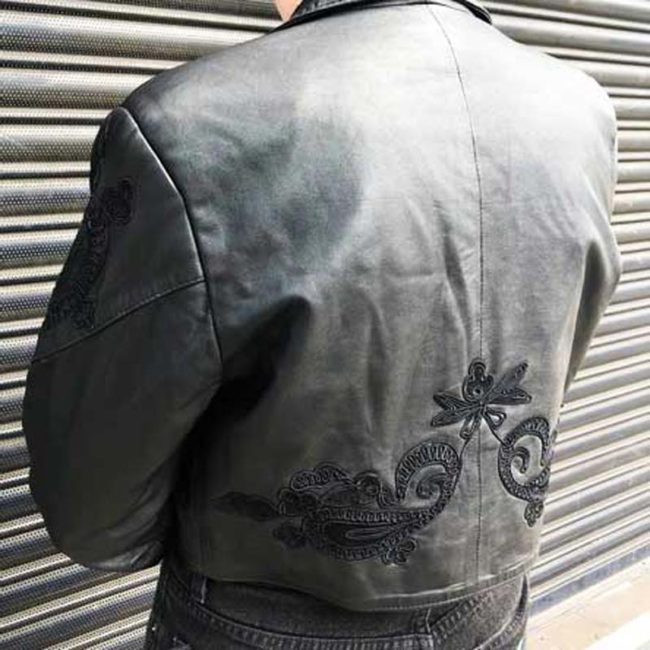 back of 80s Matador Inspired Leather Jacket