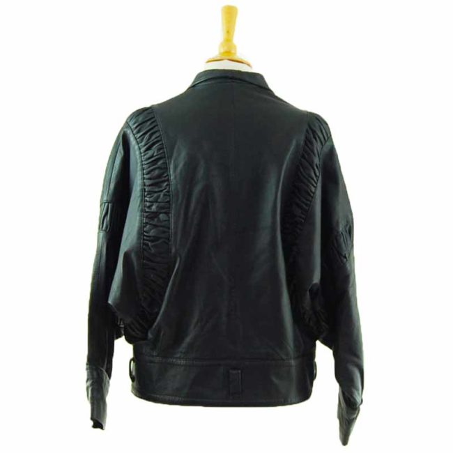 back of 80s Oversized leather Jacket