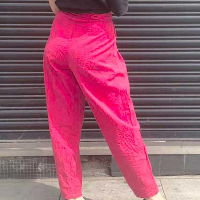 back of 90s Pink High Waist Trousers