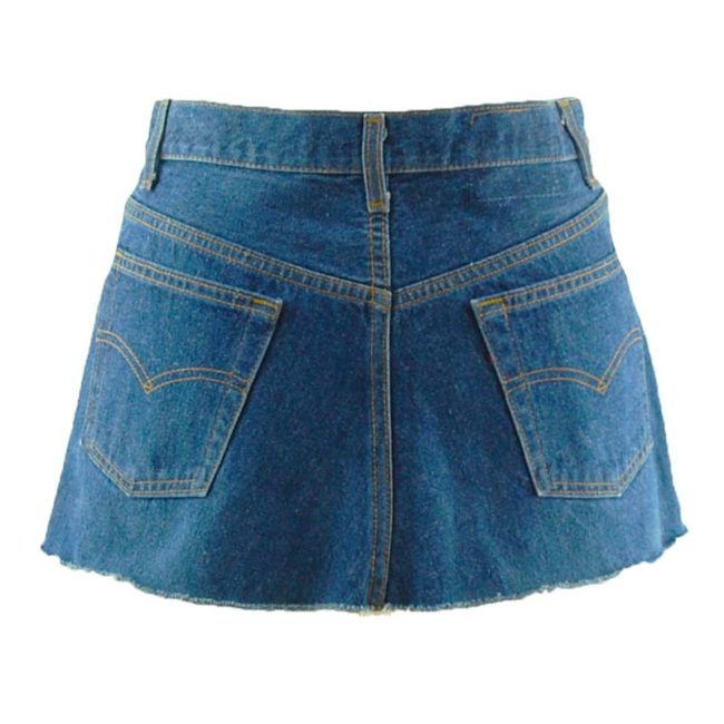 back of Levis 90s Dark Denim Blue Skirt