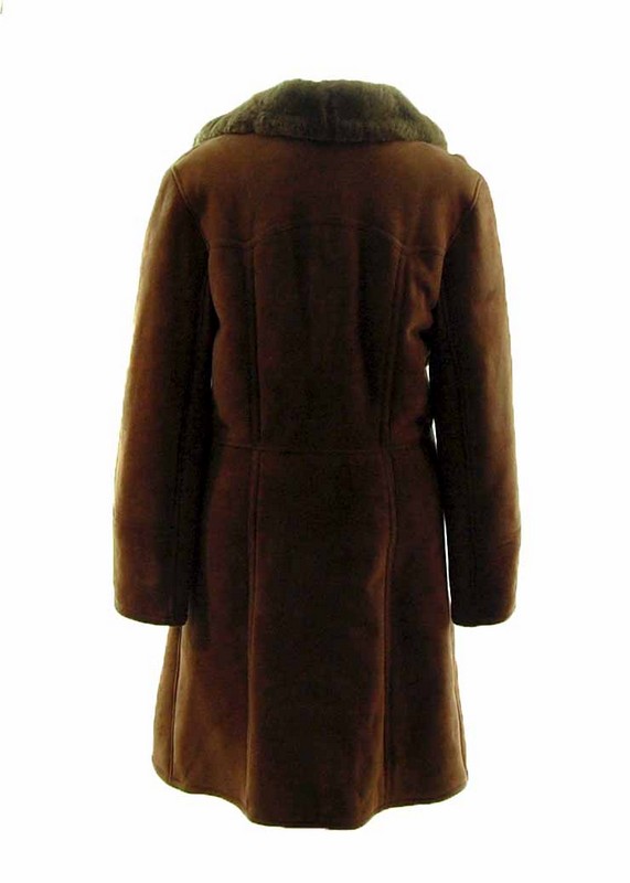 Back of Mens Dark Brown Sheepskin Coat