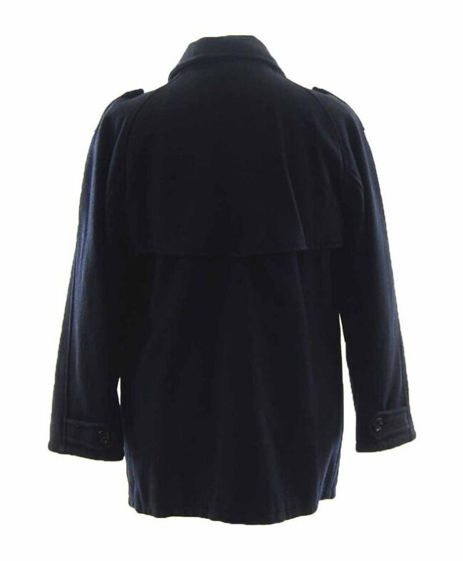 back of Mens Navy Blue Pea Coat