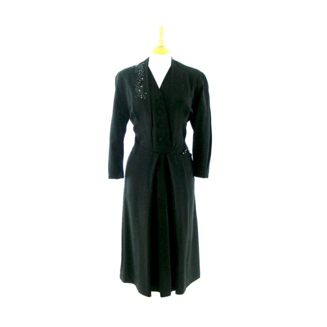Vintage black 1940s dress