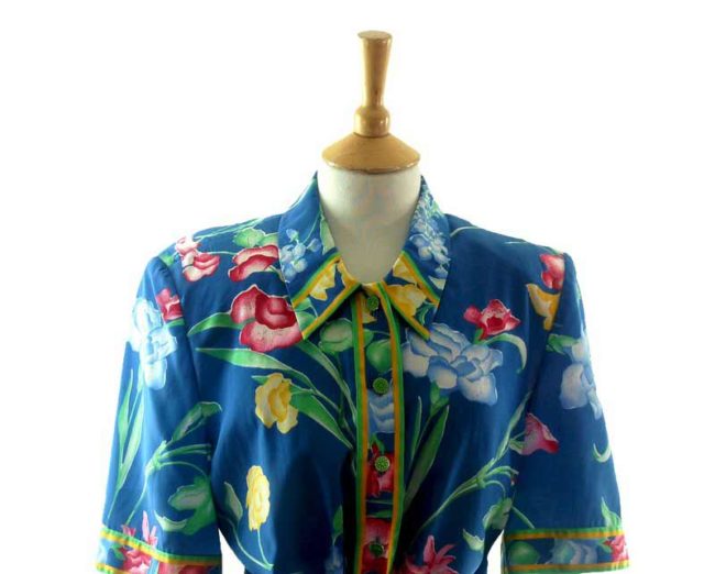 80s-floral-blouse front close up