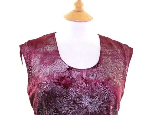 70s Burgundy Maxi Dress - 10 - Image 2