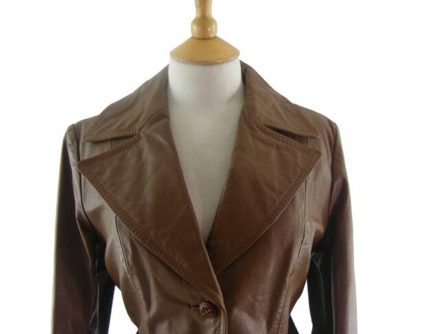 70s Light Brown Leather Jacket - 12 - Image 2