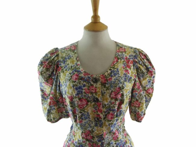 90s Floral Button Through Summer Dress - 14 - Image 2