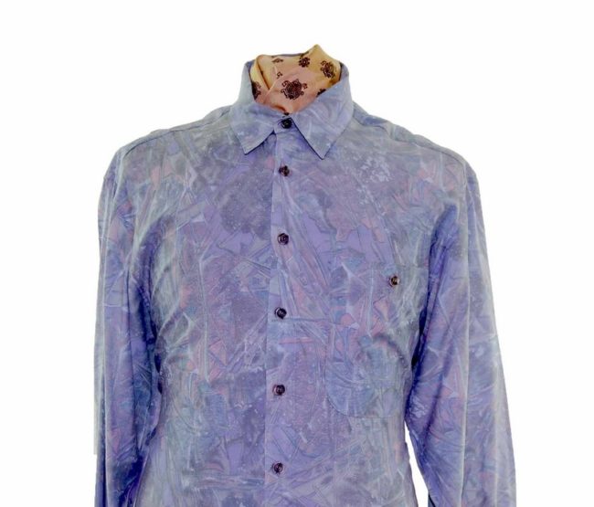 80s Multicolored Patterned Shirt - L - Image 2