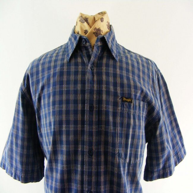 Wrangler Blue Check Shirt - XL - Image 2