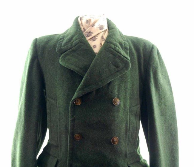 close up of 1940s Men's Wool Coat