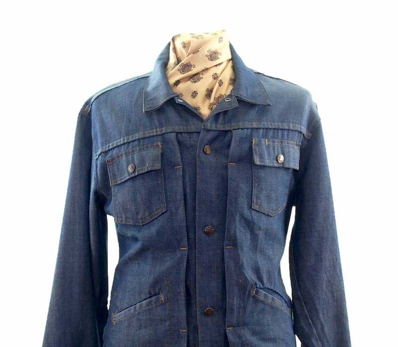 70s Embroidered JC Penney Denim Jacket Blue 17 Vintage Clothing