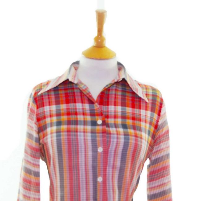close-up-of-70s-Striped-Checkered-Blouse
