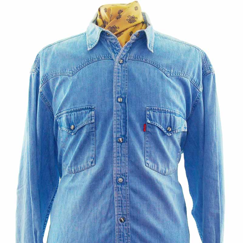 Levi's Light Blue Denim Shirt - XL - Blue 17 Vintage Clothing