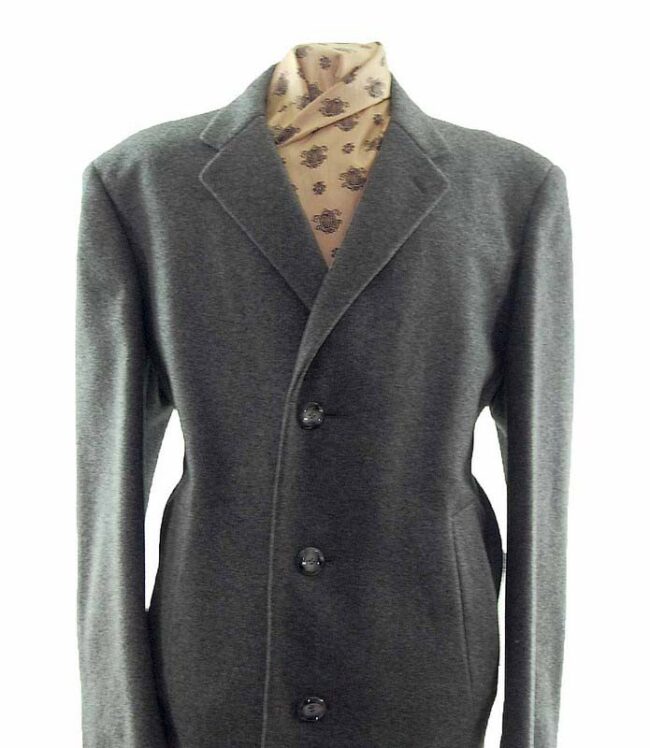 close up of Long Wool Coat Mens