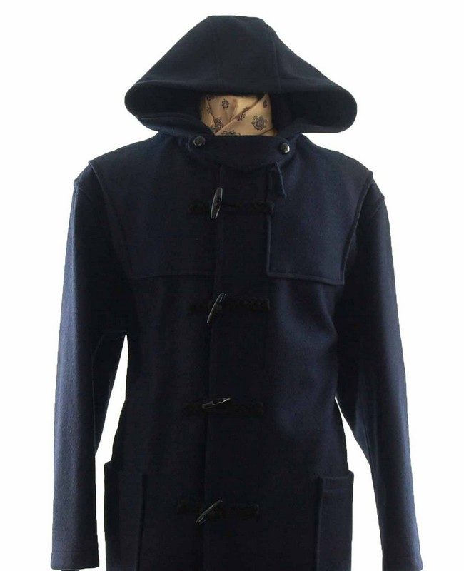 close up of Mens Full Length Duffel Coat