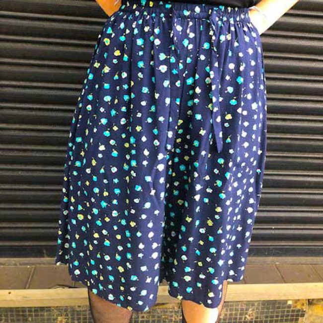 Front of 90s Navy Floral Culottes