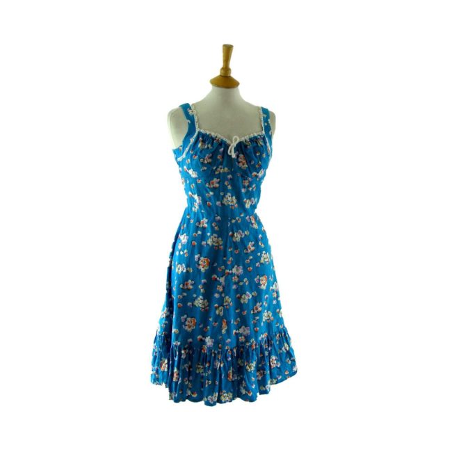 Multicolour floral 70s dress