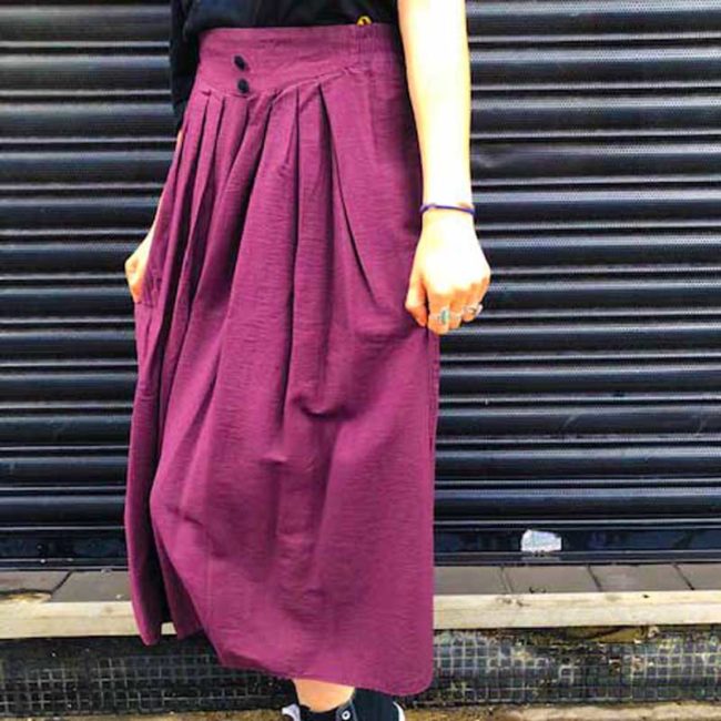 Side of 90s Aubergine Purple Culottes