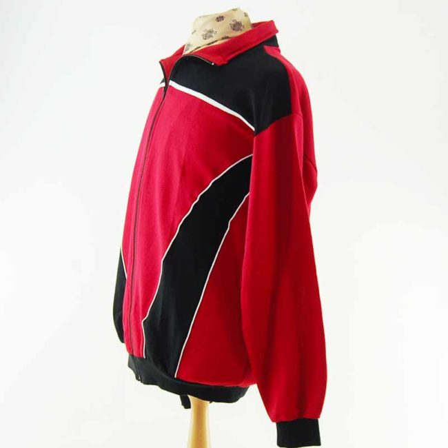 side of 90s Red And Black Track Top