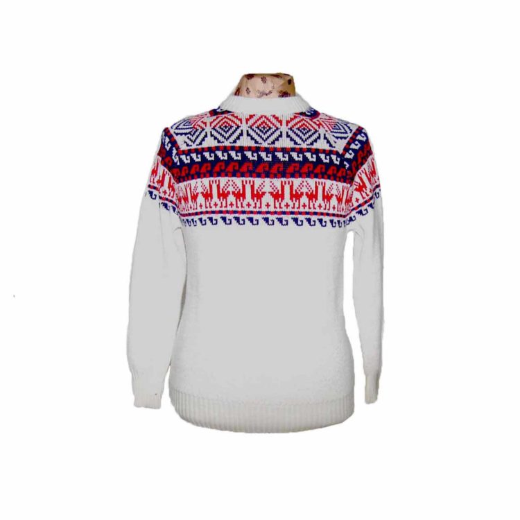 White Nordic Reindeer Sweater