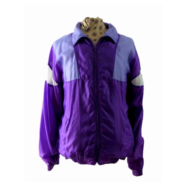 80s purple & lavender shell suit top