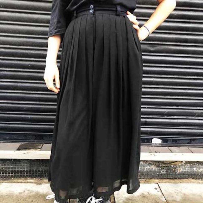 90s Black Sheer Chiffon Skirt
