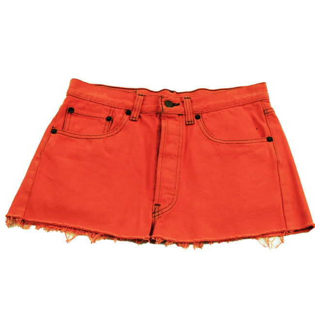 90s Levis Vibrant Orange Mini Skirt