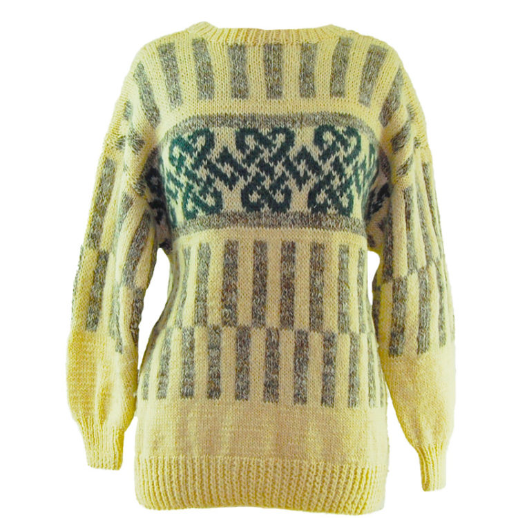 Cream And Grey Icelandic Wool Sweater