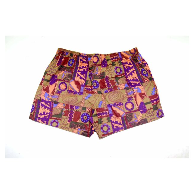 90s Khaki Printed Beach Shorts