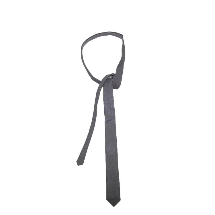 60s Slim Medium Grey Leather Tie